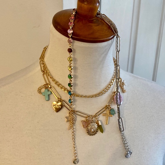 Paperclip Charm Necklace and Bracelet Set - Picture 10 of 10